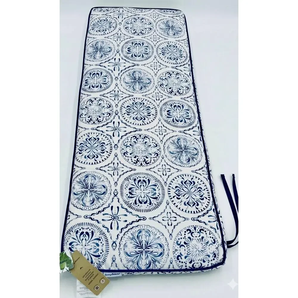 Tommy Bahama Blue & White Medallion Indoor/Outdoor Bench Cushion NWT